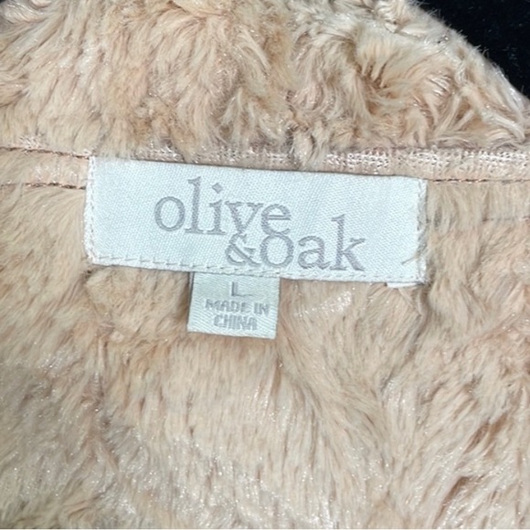 Oak & Olive Faux Fur Faux Suede Vest Tan size L - Picture 3 of 4